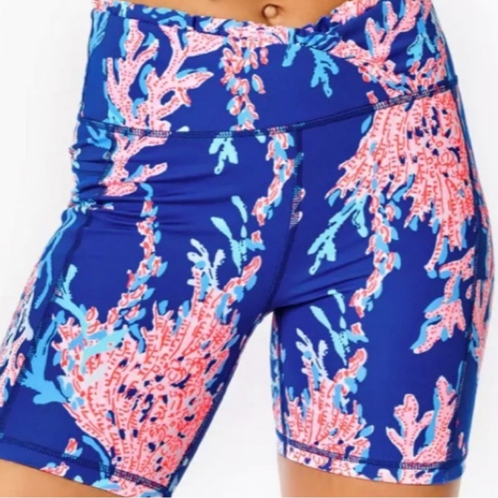 Lilly Pulitzer Weekender Highrise Running Shorts (Borealis Blue) (Size: XS)